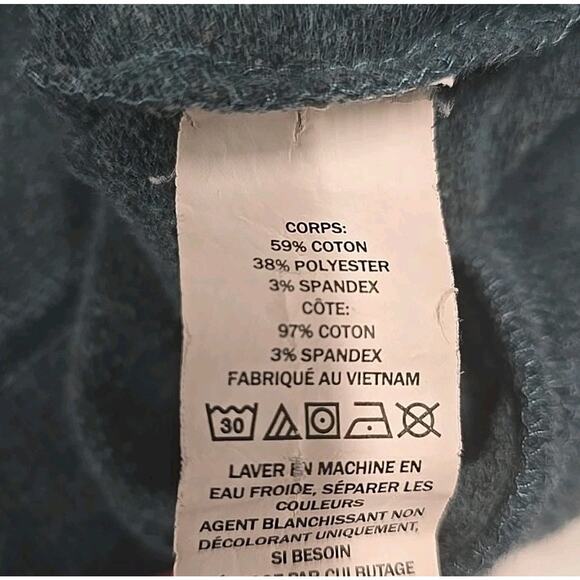 LL BEAN Womens M Cozy Camp Pullover Sweatshirt Hoodie Thumbholes Green Hiking - Picture 6 of 8